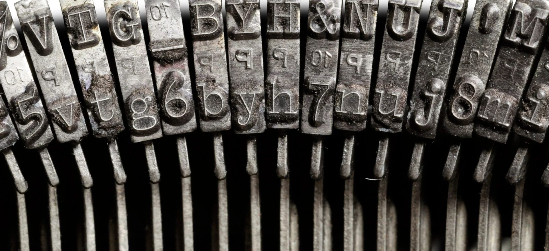 close-up of the inside of typewriter stamps